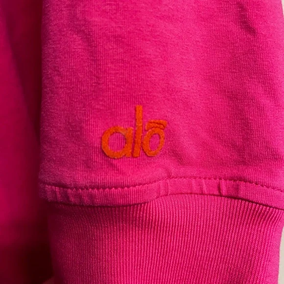 Alo women’s quarter length sleeve full zip hooded sweatshirt-Size Large - Picture 2 of 5